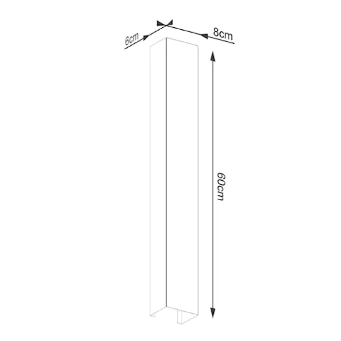 Kinkiet Freya 60 cm ochra czerwona
