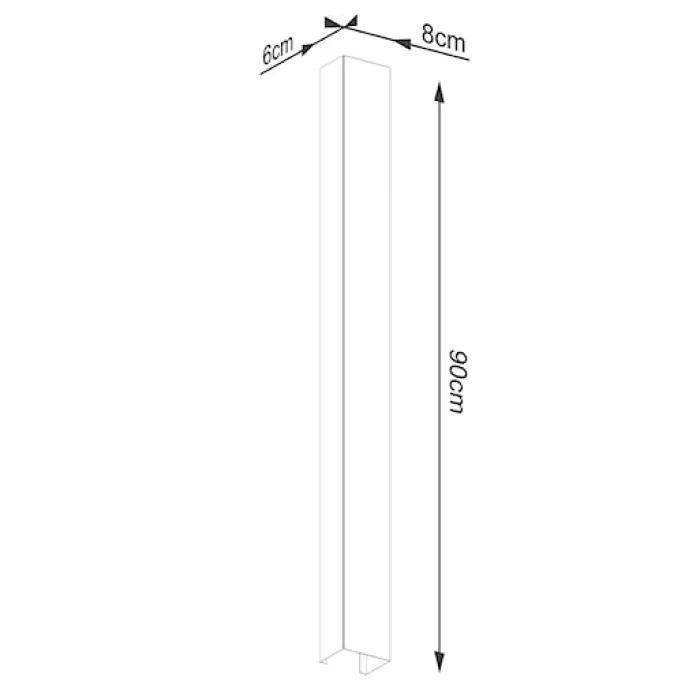 Kinkiet Freya 90 cm ochra czerwona