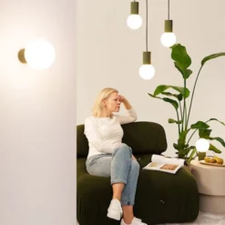 Kinkiet Halo zielony oliwkowy IP44