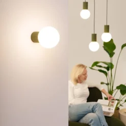 Kinkiet Halo zielony oliwkowy IP44