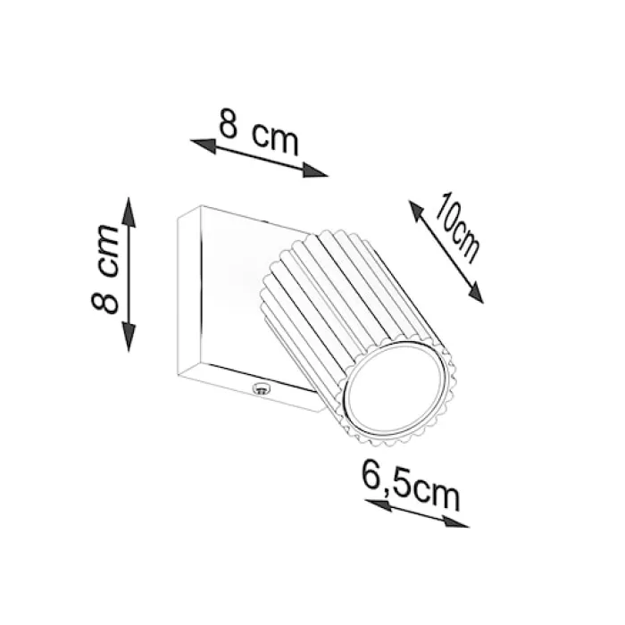 Kinkiet Karbon 8 cm biały