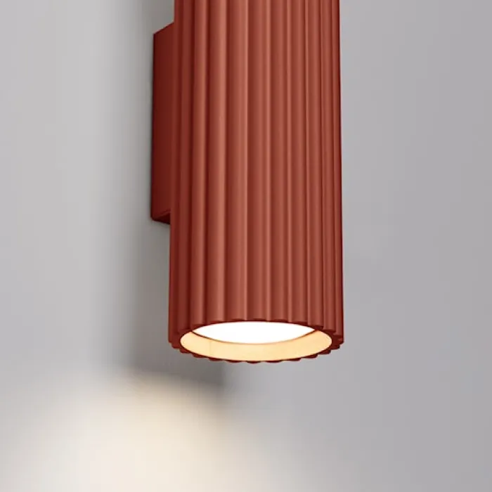 Kinkiet Karbon 30 cm ochra czerwona