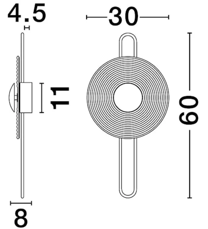 Kinkiet Ollique LED 60 cm złoty