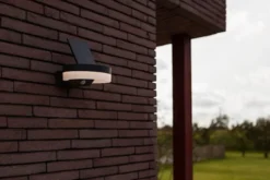 Kinkiet zewnętrzny Runda LED solarny biało-szary