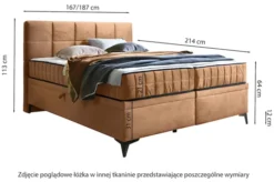 Łóżko kontynentalne 160x200 cm Beriano z pojemnikami i materacem granatowe welur