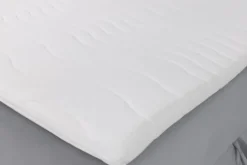 Łóżko kontynentalne 140x200 cm Daissy z pojemnikami i topperem szare welur
