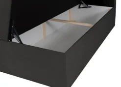 Łóżko kontynentalne 160x200 cm Daissy z pojemnikami i topperem ciemnoszare welur