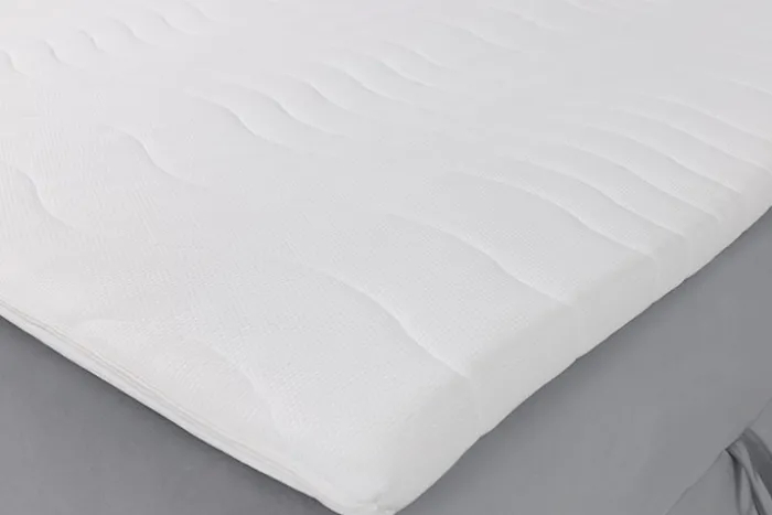 Łóżko kontynentalne 160x200 cm Daissy z pojemnikami i topperem szare welur
