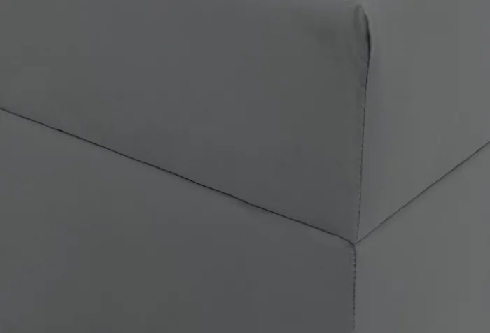 Łóżko kontynentalne 160x200 cm Daissy z pojemnikami i topperem szare welur