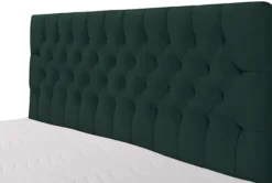 Łóżko kontynentalne 160x200 cm Daissy z pojemnikami i topperem butelkowa zieleń welur