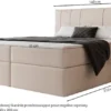 Łóżko kontynentalne 140x200 cm Moly z materacem bonellowym i topperem jasnoszare welur hydrofobowy
