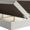 Łóżko kontynentalne 140x200 cm Softie z pojemnikami i topperem jasnoszare szenil