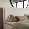 Łóżko kontynentalne 160x200 cm Softie z pojemnikami i topperem beżowe szenil