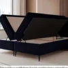 Łóżko kontynentalne 200x200 cm Suzi z materacem bonellowym i topperem eukaliptusowe welur hydrofobowy