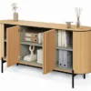 Komoda czterodrzwiowa Rotto z ryflami 168 cm dąb vincenza