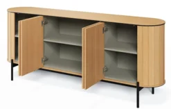 Komoda czterodrzwiowa Rotto z ryflami 200 cm dąb vincenza