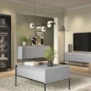 Komoda czterodrzwiowa Trend niska 193 cm z LED Szara