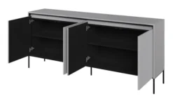 Komoda czterodrzwiowa Trend niska 193 cm z LED Szara