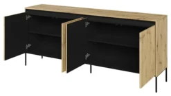 Komoda czterodrzwiowa Trend niska 193 cm z LED Dąb artisan