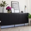 Komoda czterodrzwiowa Trend niska 193 cm z LED Czarna