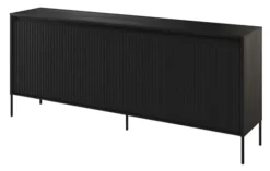 Komoda czterodrzwiowa Trend niska 193 cm z LED Czarna