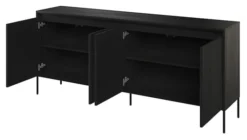 Komoda czterodrzwiowa Trend niska 193 cm z LED Czarna