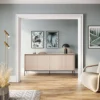Komoda czterodrzwiowa Trend niska 193 cm z LED Beżowa