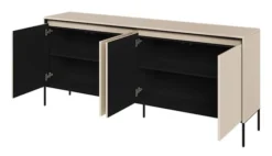 Komoda czterodrzwiowa Trend niska 193 cm z LED Beżowa