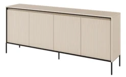 Komoda czterodrzwiowa Trend niska 193 cm z LED Beżowa