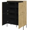 Komoda czterodrzwiowa Trend wysoka 98 cm z LED Dąb artisan