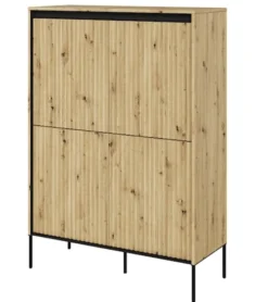 Komoda czterodrzwiowa Trend wysoka 98 cm z LED Dąb artisan