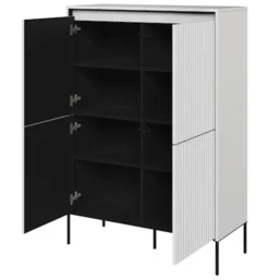 Komoda czterodrzwiowa Trend wysoka 98 cm z LED Biała
