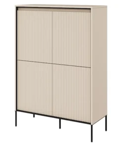 Komoda czterodrzwiowa Trend wysoka 98 cm z LED Beżowa