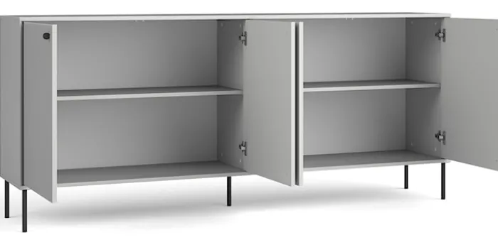 Komoda czterodrzwiowa Zeito 207 cm szara