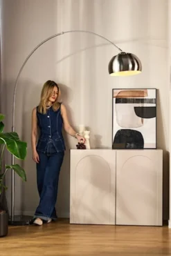 Komoda dwudrzwiowa Arkadia z frezowanymi frontami 100 cm kaszmir