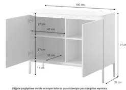 Komoda dwudrzwiowa Bemmi 100 cm czarna ze złotymi nogami