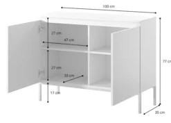 Komoda dwudrzwiowa Bemmi 100 cm czarna z czarnymi nogami
