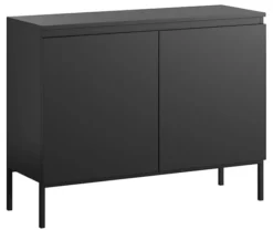 Komoda dwudrzwiowa Bemmi 100 cm czarna z czarnymi nogami