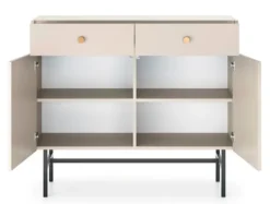 Komoda dwudrzwiowa Divenos z szufladami 104 cm Szary beż