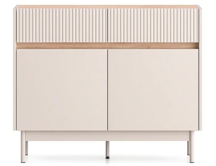 Komoda dwudrzwiowa Dunea z dwiema szufladami 104 cm kaszmir/dąb