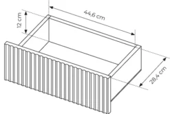 Komoda dwudrzwiowa Falsetto z ryflowanymi frontami i trzema szufladami 154 cm czarna