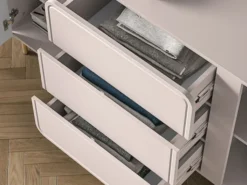 Komoda dwudrzwiowa Loppa z trzema szufladami 160 cm Kaszmir