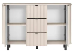 Komoda dwudrzwiowa Novado z trzema szufladami 137 cm kaszmir