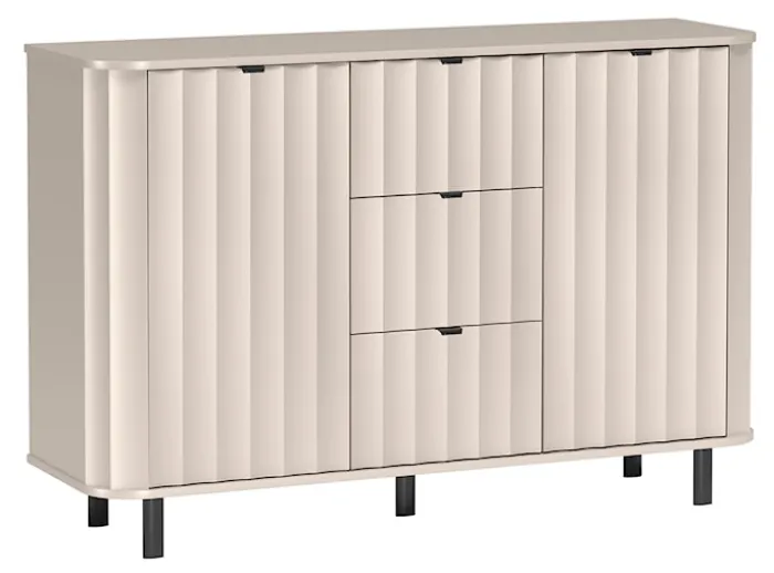 Komoda dwudrzwiowa Novado z trzema szufladami 137 cm kaszmir