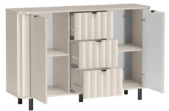Komoda dwudrzwiowa Novado z trzema szufladami 137 cm kaszmir
