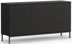 Komoda dwudrzwiowa Perila 150 cm z szufladami czarna