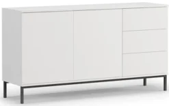 Komoda dwudrzwiowa Perila 150 cm z szufladami biała