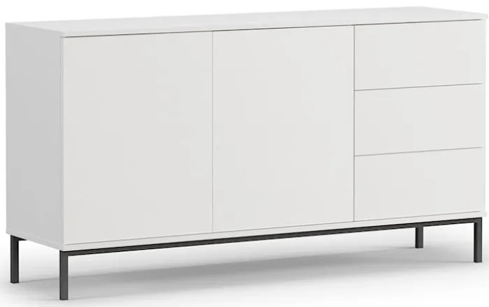 Komoda dwudrzwiowa Perila 150 cm z szufladami biała