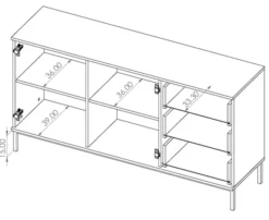 Komoda dwudrzwiowa Perila 150 cm z szufladami biała