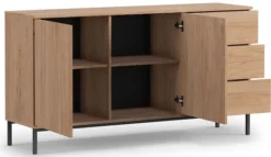 Komoda dwudrzwiowa Perila 150 cm z szufladami hikora